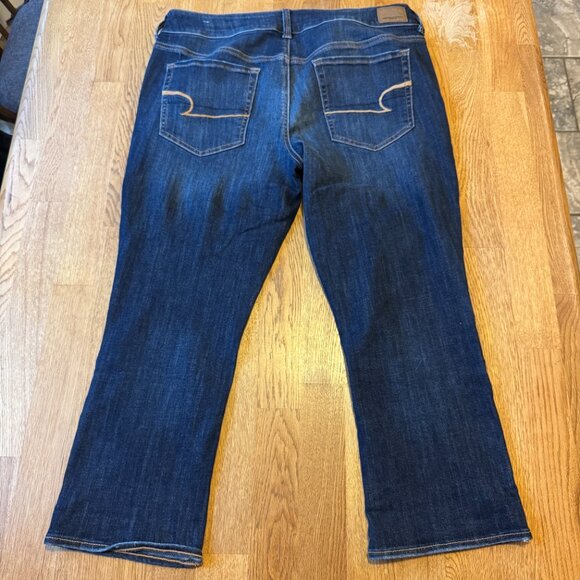 American Eagle Artist Crop Jeans Dark Wash Size 18 - Picture 3 of 12
